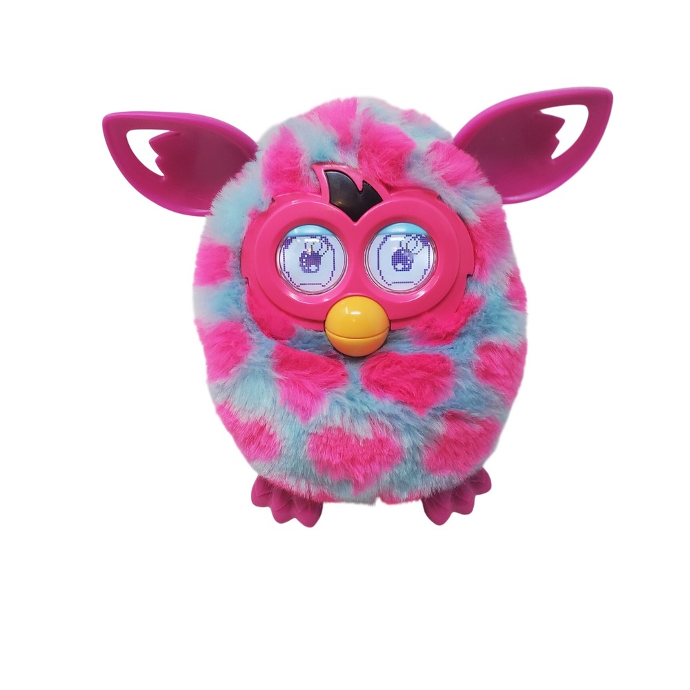 Hasbro Furby Boom 2012 Pink and Blue Hearts Interactive Talking Plush Toy